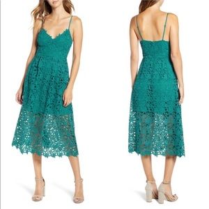 ASTR the Label: Lace Illusion Midi Dress in Large